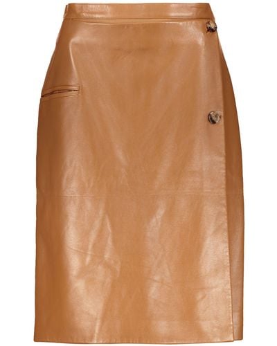 Burberry Leather Skirt - Brown