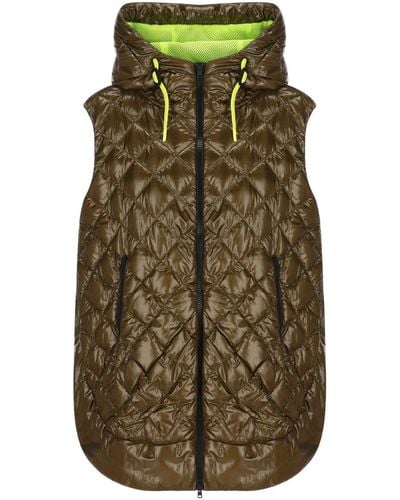 Herno Quilted Sleeveless Hooded Coat - Green