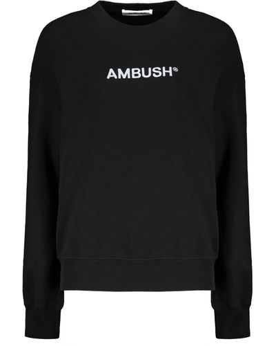 Ambush Logo Detail Cotton Sweatshirt - Black