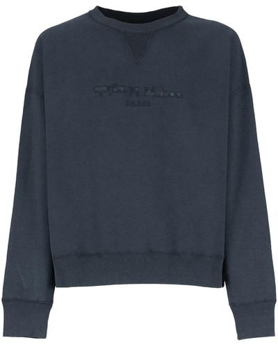 Maison Margiela Sweatshirt With Inverse Logo - Blue