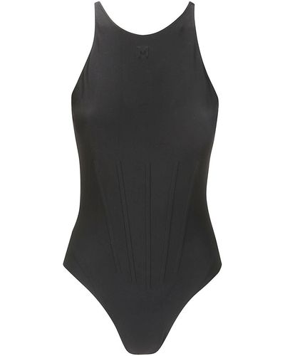 Mugler Corseted One-Piece Swimsuit - Black