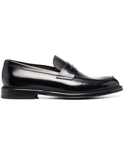 Doucal's Slip-On Loafers With Round Toe - Black