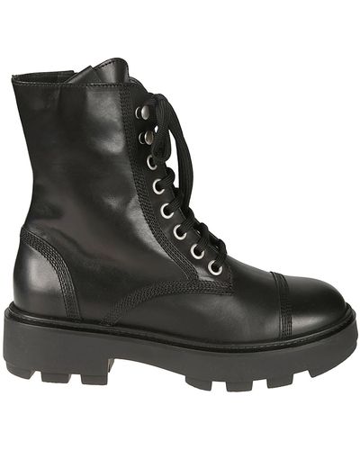 Miu Miu Cap Toe Combat Boots - Black