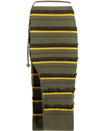 Jacquemus Concha Striped Knit Midi Dress - Green