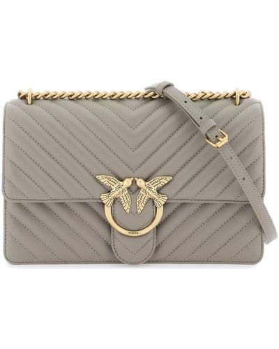 Pinko Chevron Quilted 'classic Love Bag One' - Grey