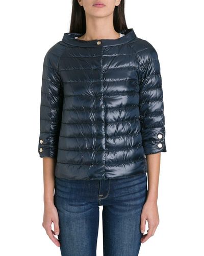 Herno Cropped Sleeve Down Jacket - Blue