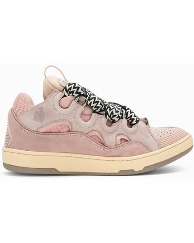 Lanvin Leather Curb Trainers - Pink