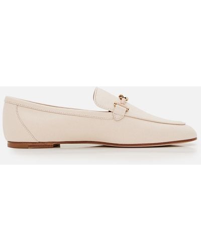 Tod's Flat Leather Loafers - White