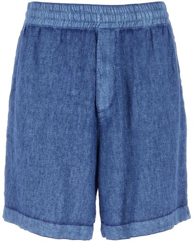 Burberry Linen Bermuda Shorts - Blue