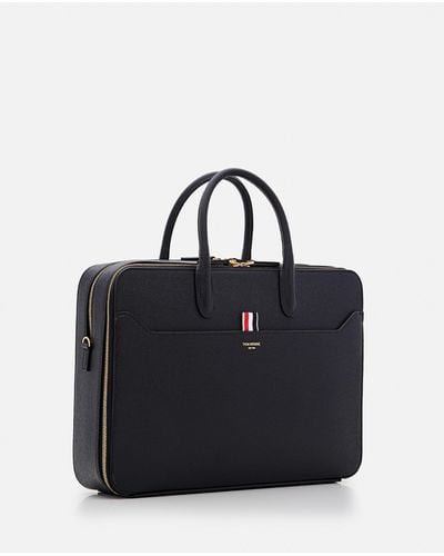Thom Browne Leather Business Bag - Blue