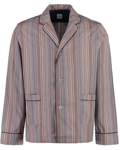 Paul Smith Striped Cotton Pajamas - Brown
