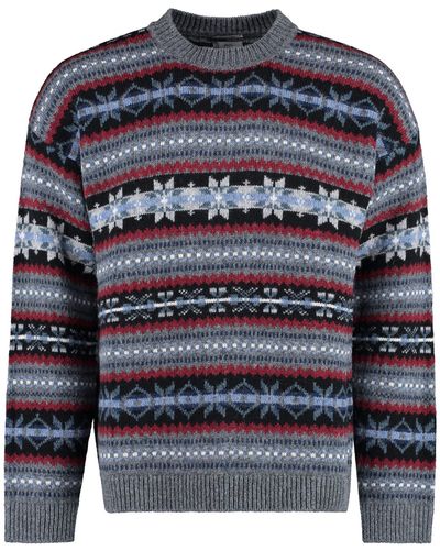 Woolrich Virgin Wool Crew-neck Sweater - Blue