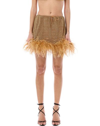 Oséree Lumière Plumage Mini Skirt - Natural