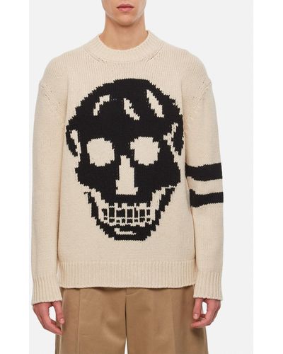 Alexander McQueen Skull Sweater - Natural