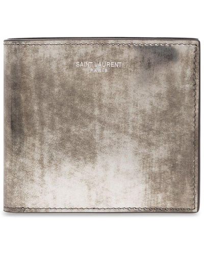 Saint Laurent Leather Wallet - Gray