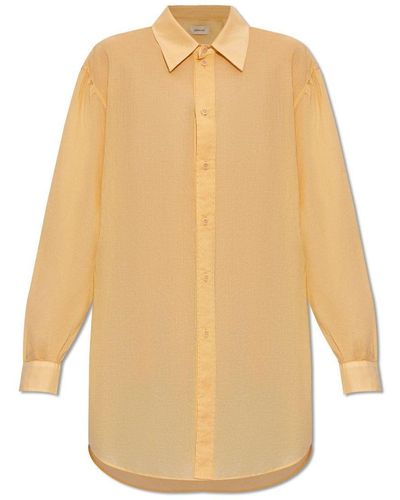 Lemaire Semi-Sheer Long Sleeved Buttoned Shirt - Natural