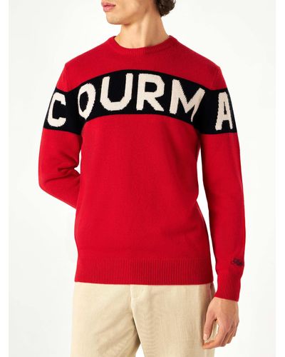 Mc2 Saint Barth Sweater With Courma Writing - Red