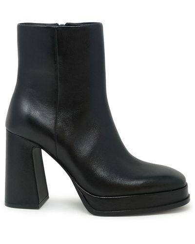 Ash Leather Ankle Boots - Black