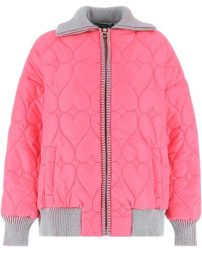 Marco Rambaldi Fluo Polyester Blend Padded Bomber - Pink