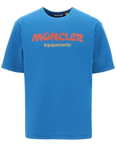 Moncler Genius Cotton T-Shirt With Logo - Blue