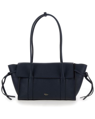 Mulberry 'Small Bayswater' Shoulder Bag With Laminated Logo - Blue