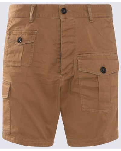 DSquared² Camel Cotton Shorts - Brown