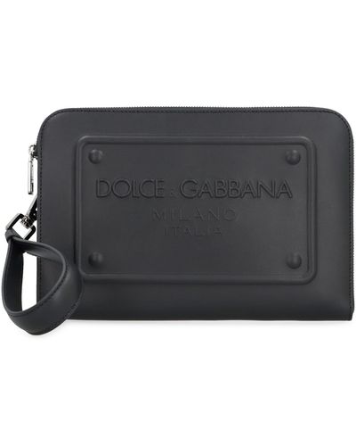 Dolce & Gabbana Leather Clutch - Gray
