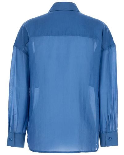 Semicouture Shirt With Pockets - Blue