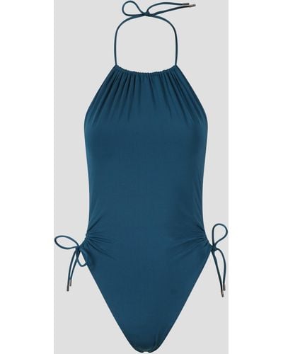 Saint Laurent Halterneck Swimsuit - Blue