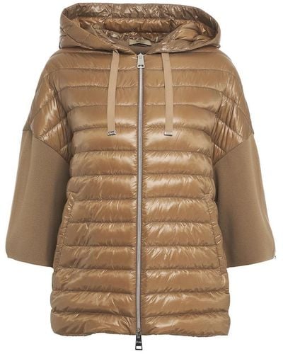Herno Hooded Quilted Down Jacket - Natural