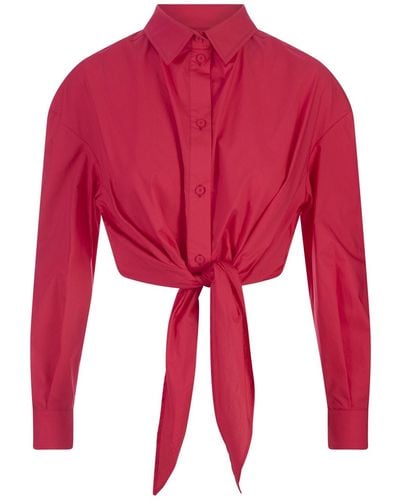 ALESSANDRO ENRIQUEZ Popelin Shirt With Knot - Red