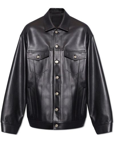 Balenciaga Collared Button-Up Jacket - Black