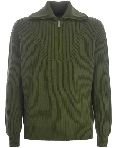 Drole de Monsieur Sweater Drole De Monsieur La Maille Zippé - Green
