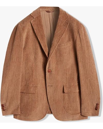 Doppiaa Aabenzio Single-Breasted Jacket With Patch Pockets - Brown