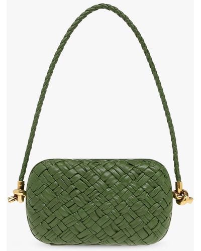 Bottega Veneta Knot Intreccio Small Shoulder Bag - Green