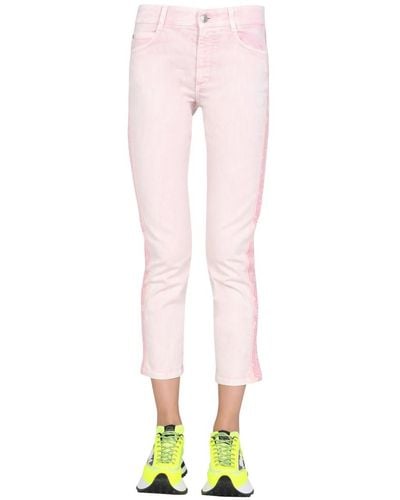 Stella McCartney Jeans With Logo Bands - Pink