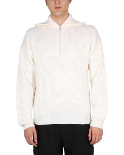 Drole de Monsieur Ribbed Sweater - White