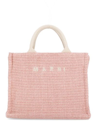 Marni Raffia Hand Bag - Pink