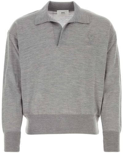 Ami Paris Wool Sweater - Gray
