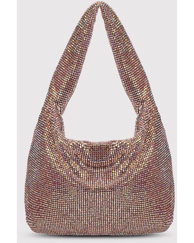 Kara Crystal Mesh Cristal-Embellished Bag - Brown