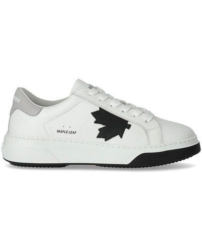 DSquared² Bumper Round Toe Lace-Up Trainers - White
