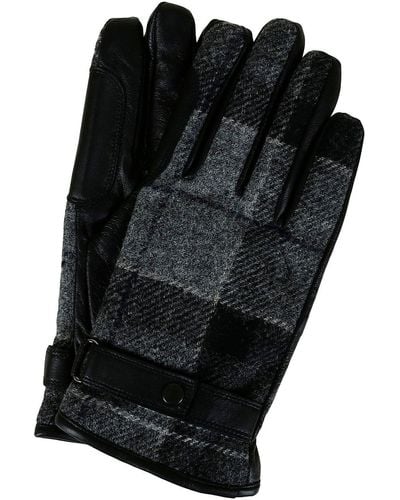 Barbour Newbrough Tartan Gloves - Black