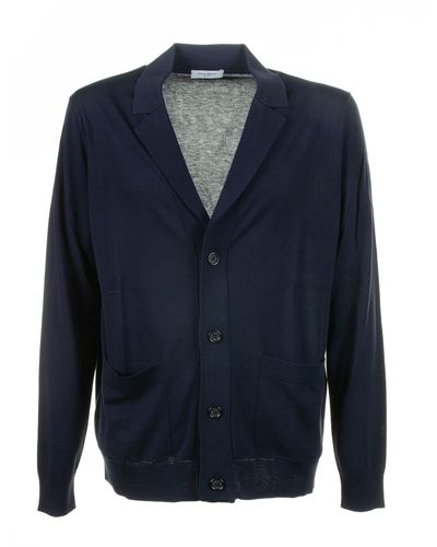 Paolo Pecora Cardigan With Pockets And Buttons - Blue