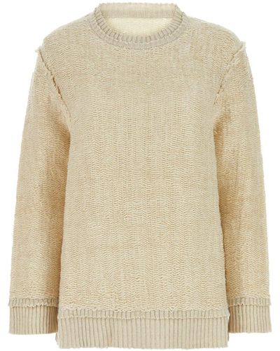 Maison Margiela Sand Hemp Blend Oversize Sweater - Natural