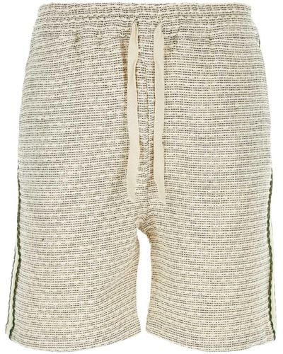 Drole de Monsieur Two-Tone Tweed Bermuda Shorts - Natural