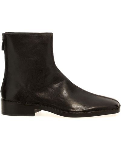 Lemaire Piped Zipped Ankle Boots - Brown