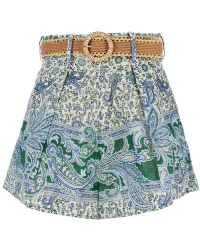 Zimmermann Shorts With Floral Print - Blue