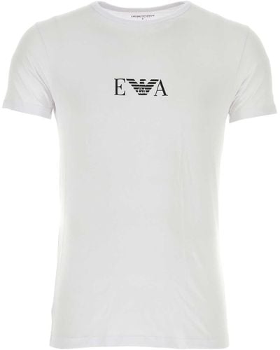 Emporio Armani White Stretch Cotton T-shirt Set