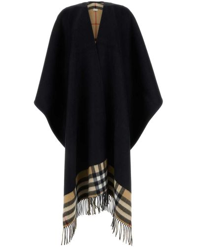 Burberry Cashmere And Wool Cape - Black