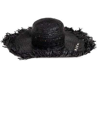 Marni Sun Hat With Logo, - Black